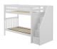 Solid Wood Bunk Bed w Staircase - All In One Design - Twin over Twin - White